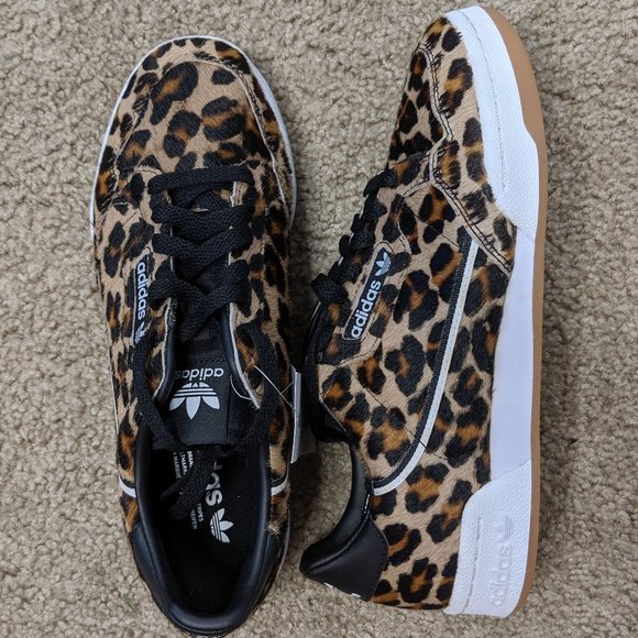 adidas originals continental leopard print trainers